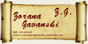 Zorana Gavanski vizit kartica